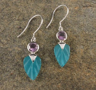 Amazonite & Amethyst Earrings