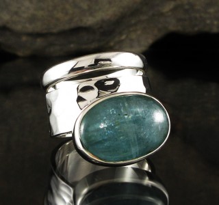 Aqua Kyanite Ring