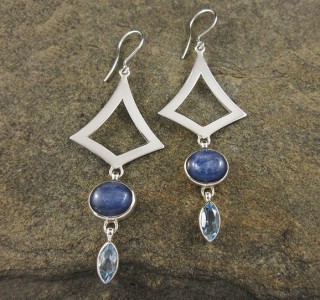 Kyanite & Blue Topaz Earrings XL