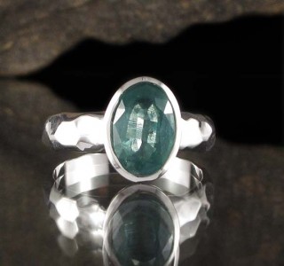 Emerald Kyanite Ring