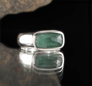 Emerald Kyanite Ring