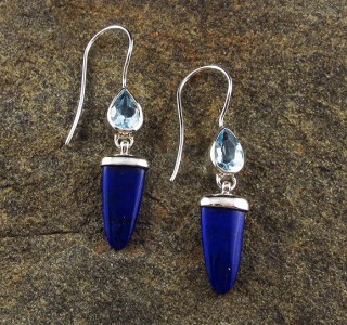 Blue Topaz & Lapis Lazuli Earrings