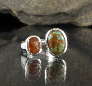 Arizona Turquoise & Orange Kyanite Ring