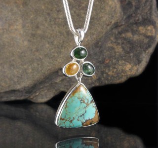 Tourmaline & Turquoise Pdt Lge