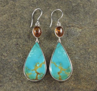 Amber & Turquoise Earrings