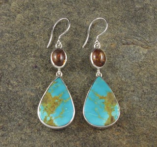 Amber & Turquoise Earrings