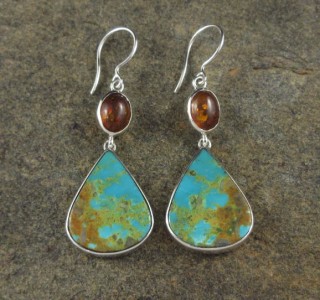 Amber & Turquoise Earrings