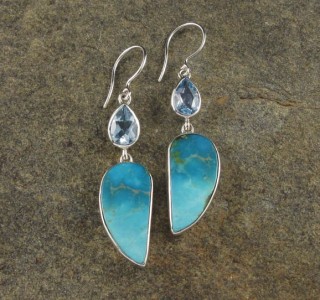 Blue Topaz & Turquoise Earrings