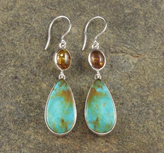 Amber & Turquoise Earrings