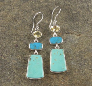 Citrine & Turquoise Earrings