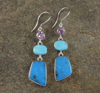Amethyst & Turquoise Earrings