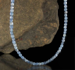 Aquamarine Faceted Cube Necklace