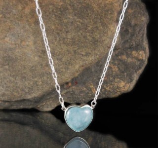 Aquamarine Heart Necklace