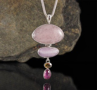 Morganite & Citrine & Ruby Pdt Lge
