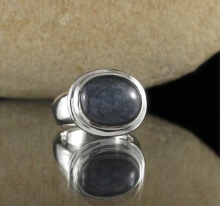 Grey Blue Tourmaline Ring