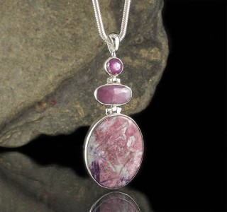 Sapphire & Pink Tourmaline with Lepidolite Pdt Lge