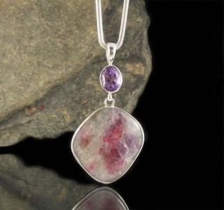Amethyst & Tourmaline in Quartz Pdt Lge