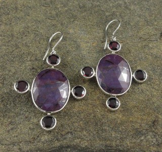 Garnet & Mulberry Sapphire Earrings XL