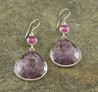 Raspberry & Mulberry Sapphire Earrings Large