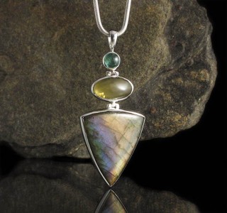 Emerald Kyanite & Citrine Labradorite Pdt Lge