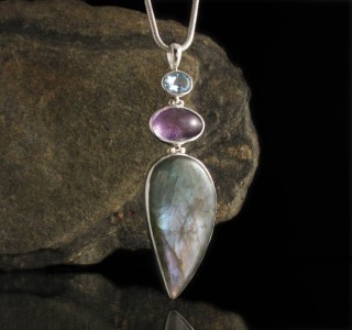 Blue Topaz & Amethyst & Labradorite Pdt Lge
